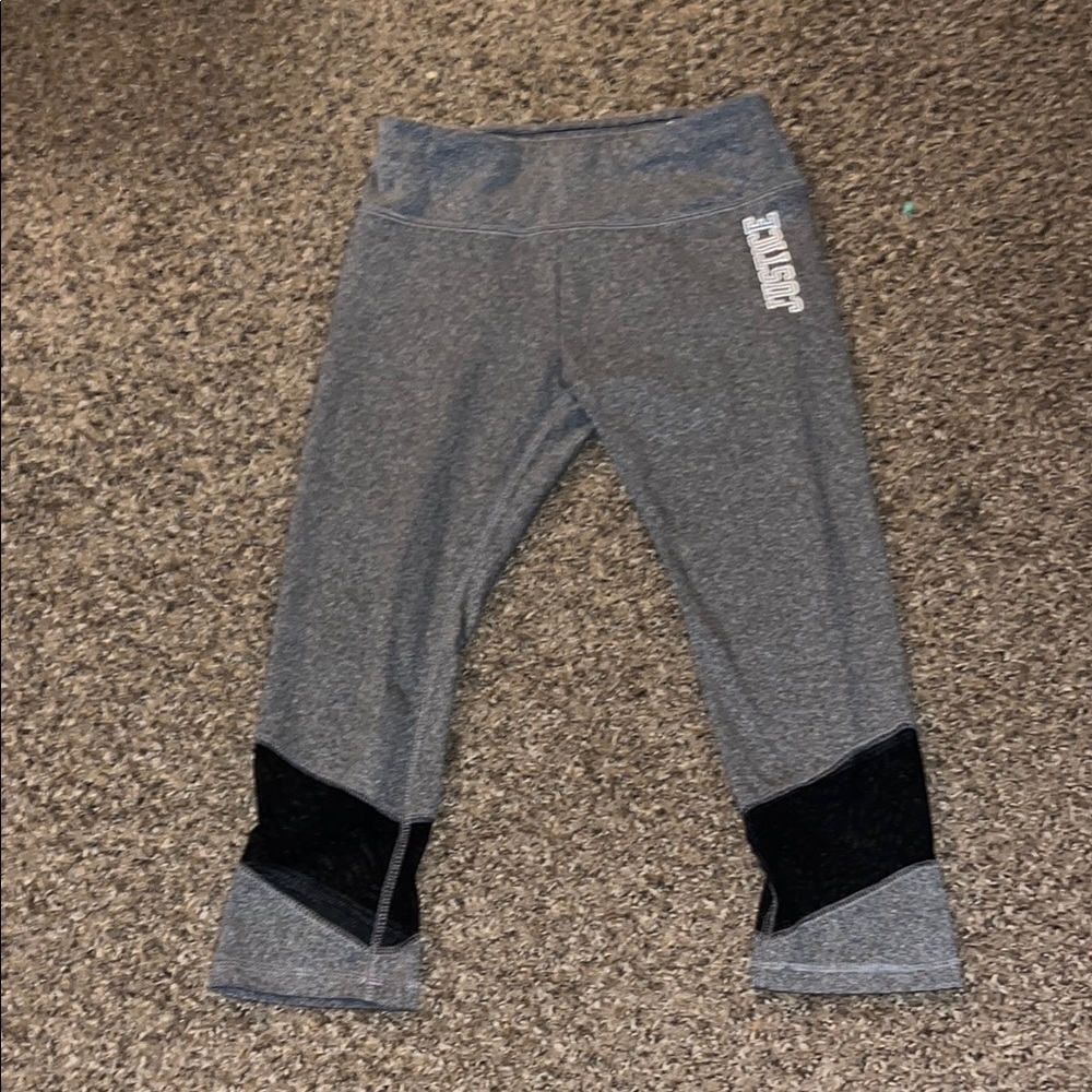 Justice Gray and Black Leggings with Tapered Design